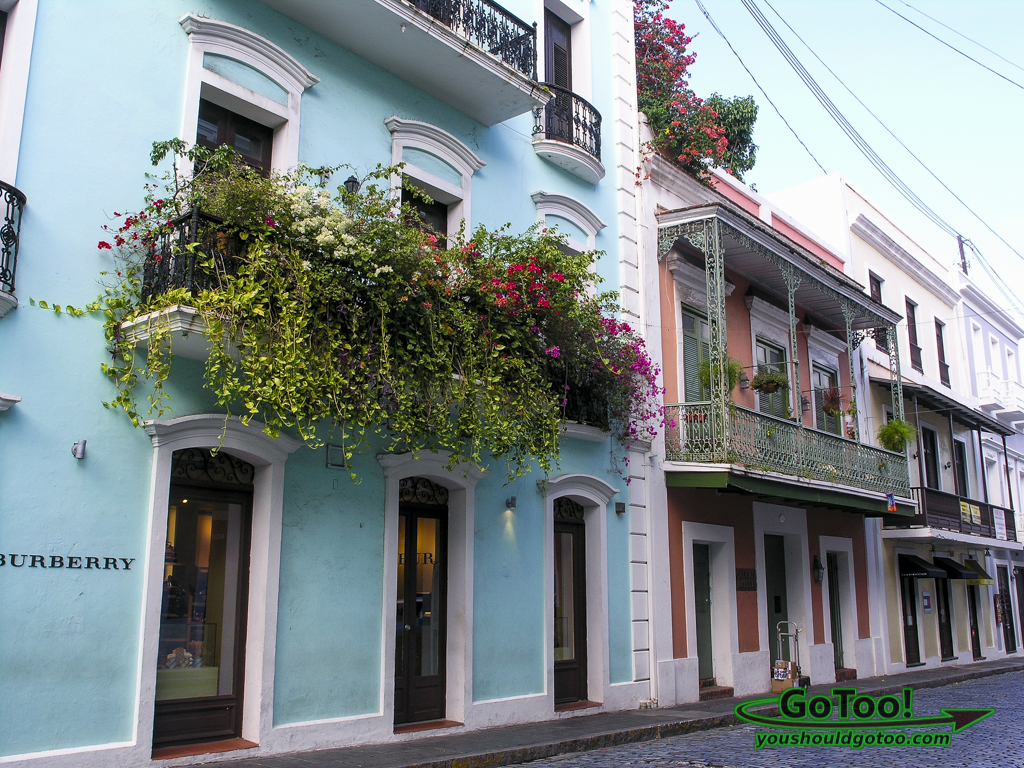 Brightly painted buildings Old San Juan PR